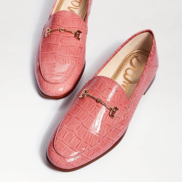 Sam Edelman Shoes - NEW Sam Edelman LORAINE BIT LOAFER Raspberry Crocodile Berry Pink Flats Leather
